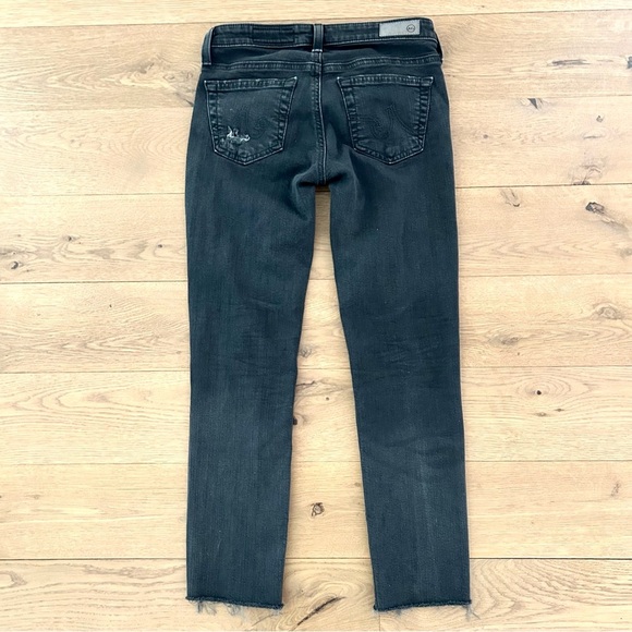 AG Adriano Goldschmied Stilt Cigarette Crop Jeans Distressed Black Rinse Size 24 - Picture 10 of 14